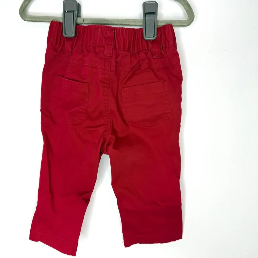 OshKosh B'Gosh Cat & Jack Plaid Flannel Pants Set In Red Blue 9 Months